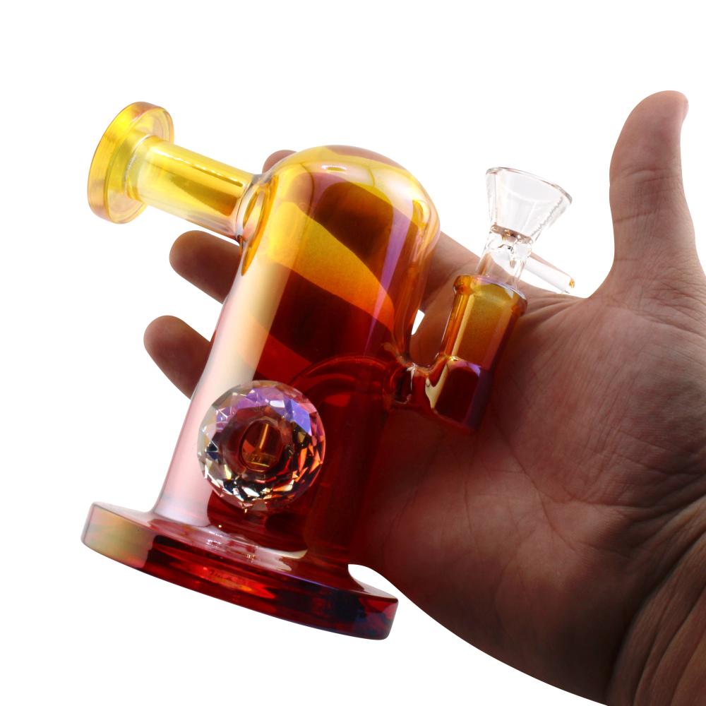 Sunset Fade Mini Glass Water Pipe-Red