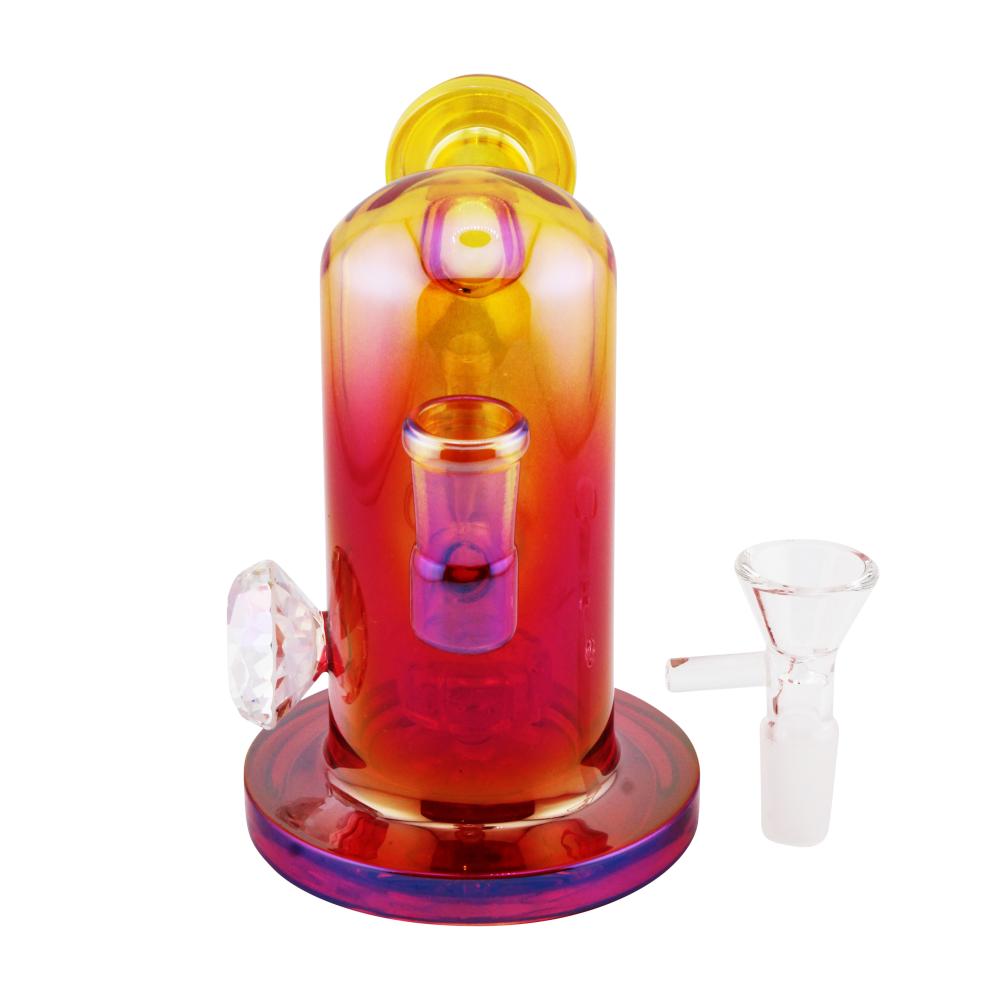 Sunset Fade Mini Glass Water Pipe-Red