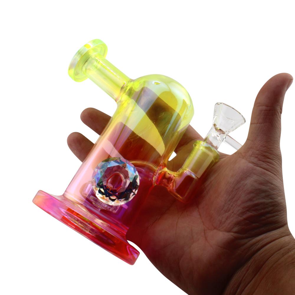 Sunset Fade Mini Glass Water Pipe-Yellow and Pink