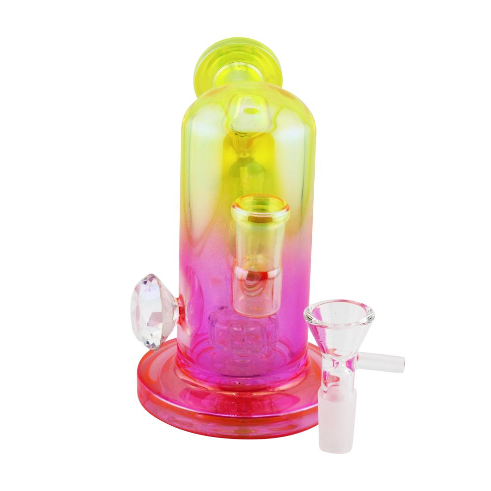 Sunset Fade Mini Glass Water Pipe-Yellow and Pink