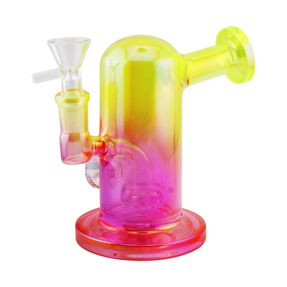 Sunset Fade Mini Glass Water Pipe-Yellow and Pink