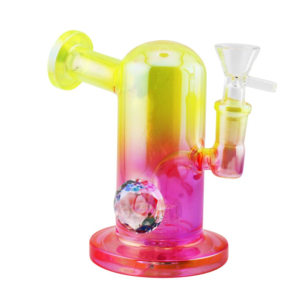 Sunset Fade Mini Glass Water Pipe-Yellow and Pink