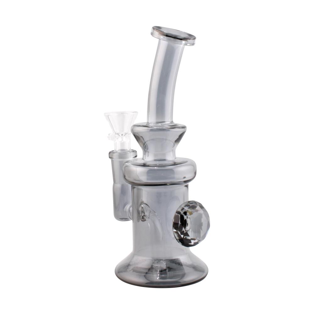 Sunset M Diamond Glass Water Pipe-Black