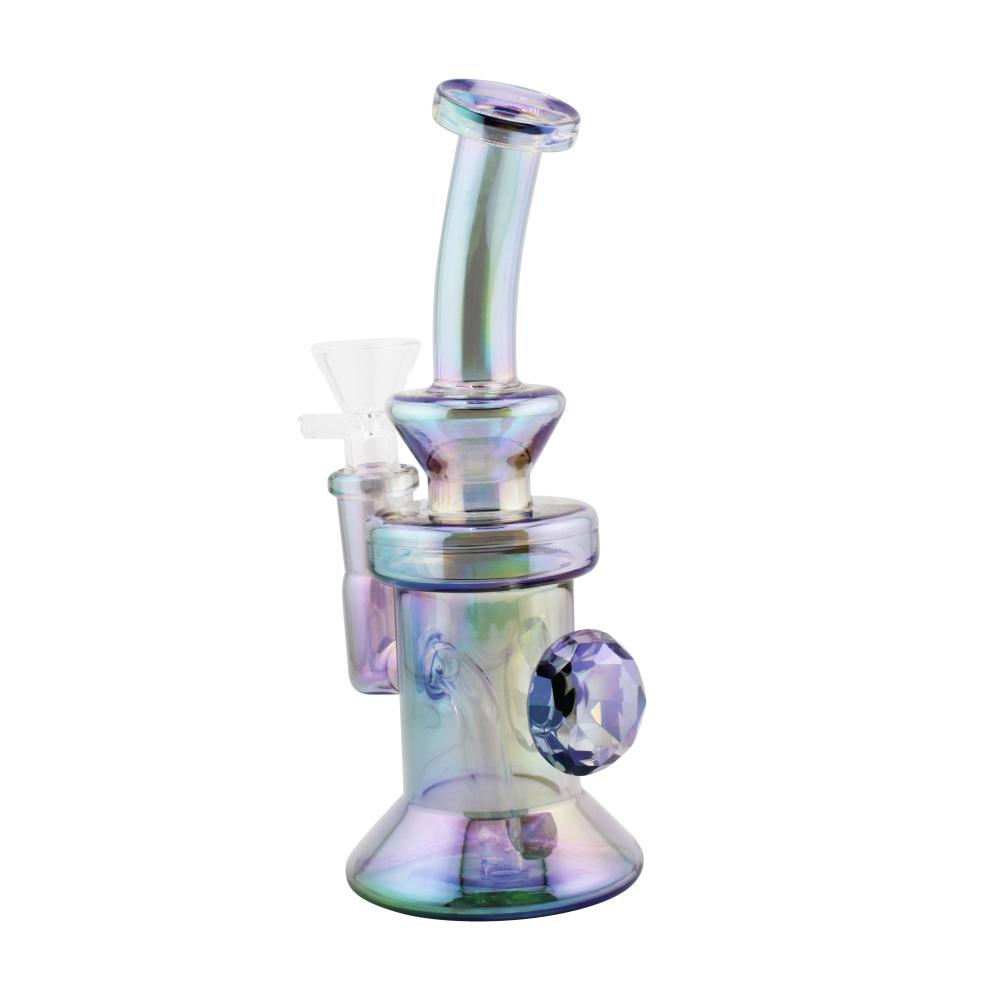 Sunset M Diamond Glass Water Pipe-Dark Blue