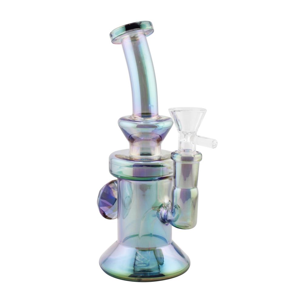 Sunset M Diamond Glass Water Pipe-Dark Blue