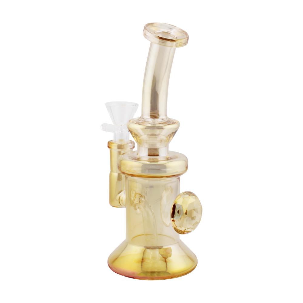 Sunset M Diamond Glass Water Pipe-Yellow