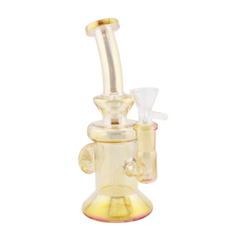 Sunset M Diamond Glass Water Pipe-Yellow
