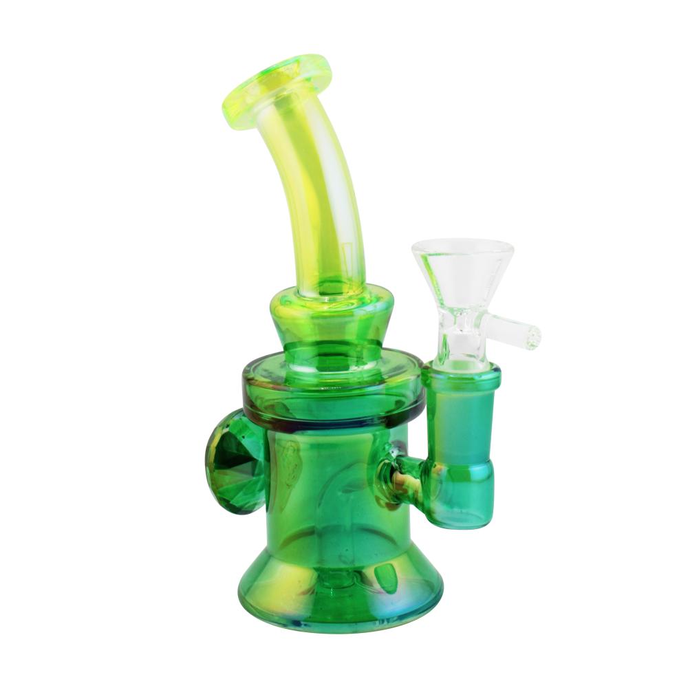 Sunset S Diamond Glass Water Pipe-Green