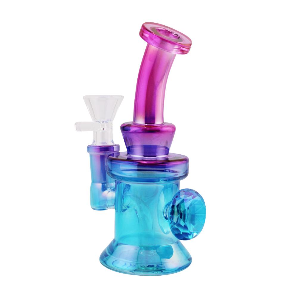 Sunset S Diamond Glass Water Pipe-Purple and Blue
