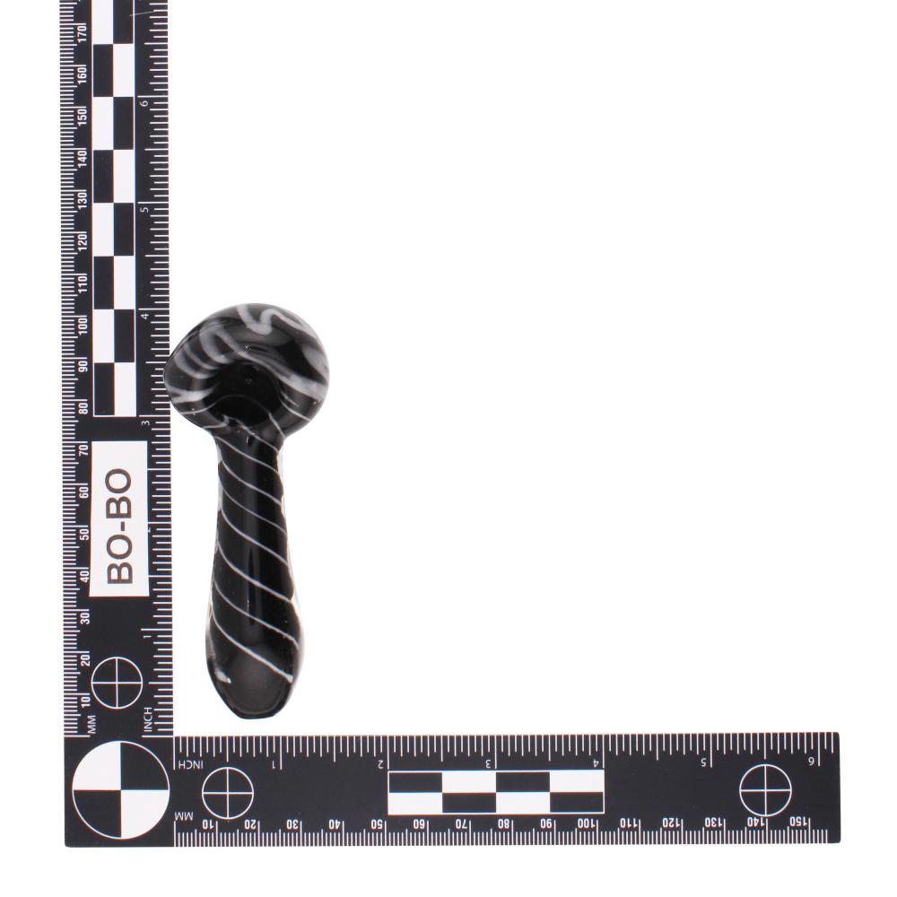 Swirl Line Glass Hand Pipe-White