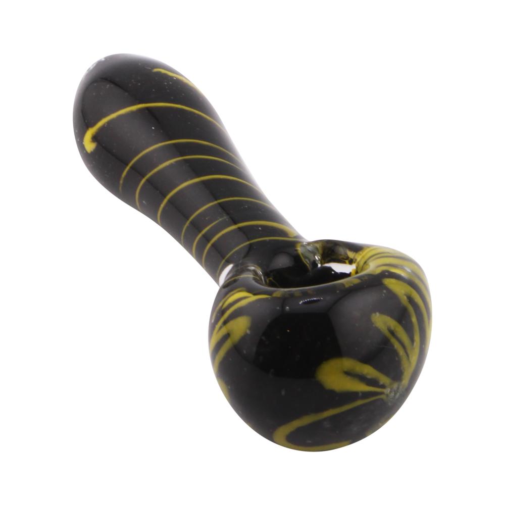 Swirl Line N182 Glass Hand Pipe-Yellow