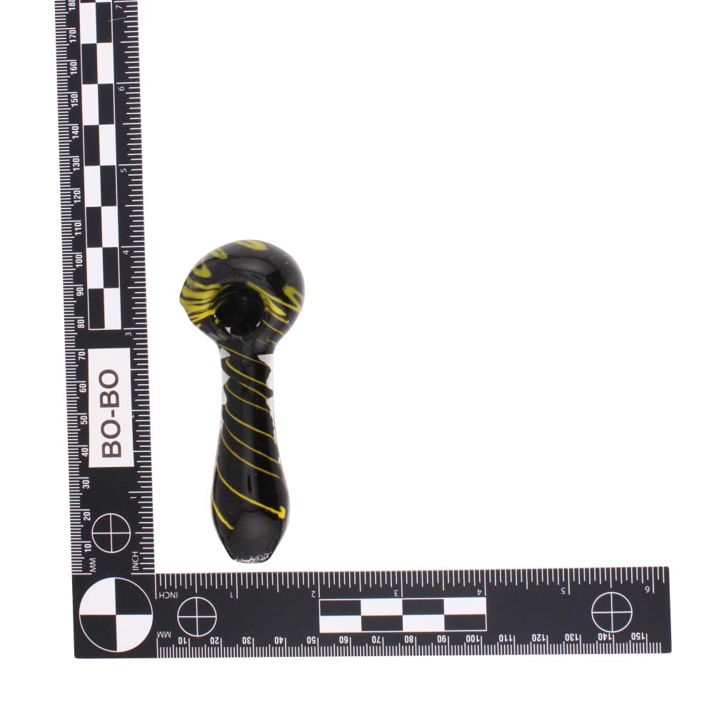 Swirl Line N182 Glass Hand Pipe-Yellow