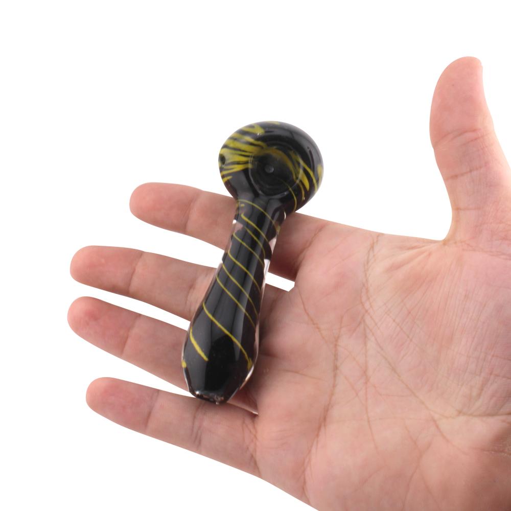 Swirl Line N182 Glass Hand Pipe-Yellow