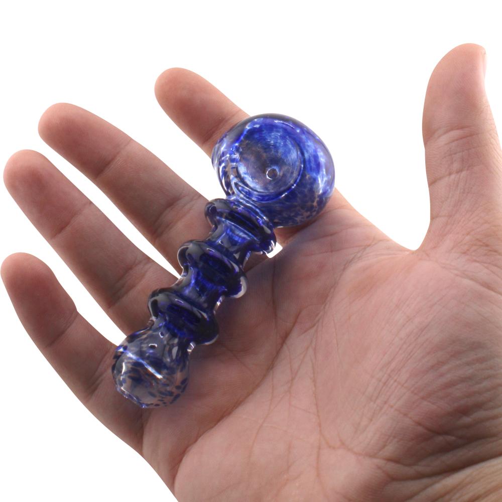 Swirl N195 Glass Hand Pipe-Blue