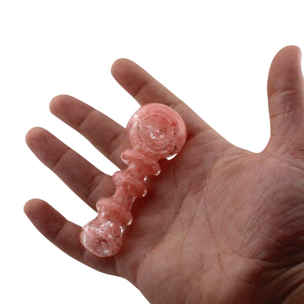 Swirl N195 Glass Hand Pipe-Light Pink