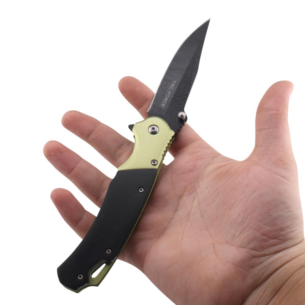 Tac-Force Folding Wooden Handle Pocket Knife-Green