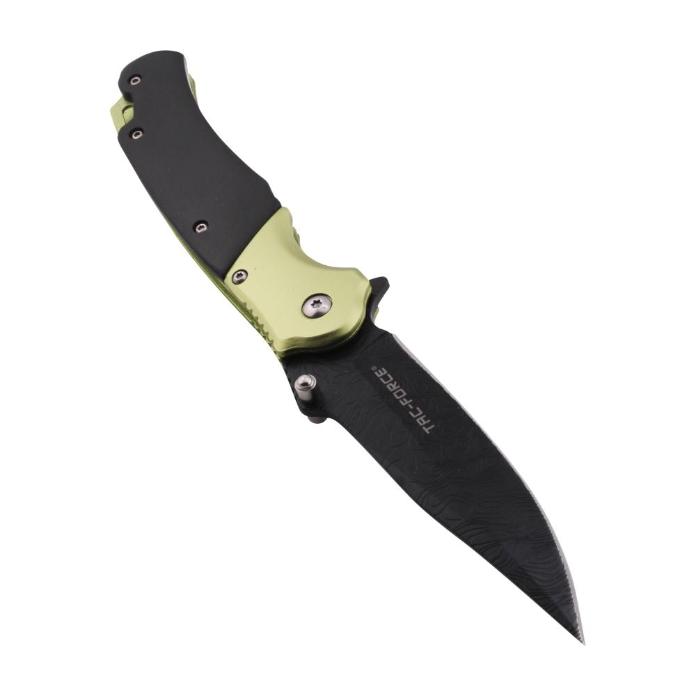 Tac-Force Folding Wooden Handle Pocket Knife-Green