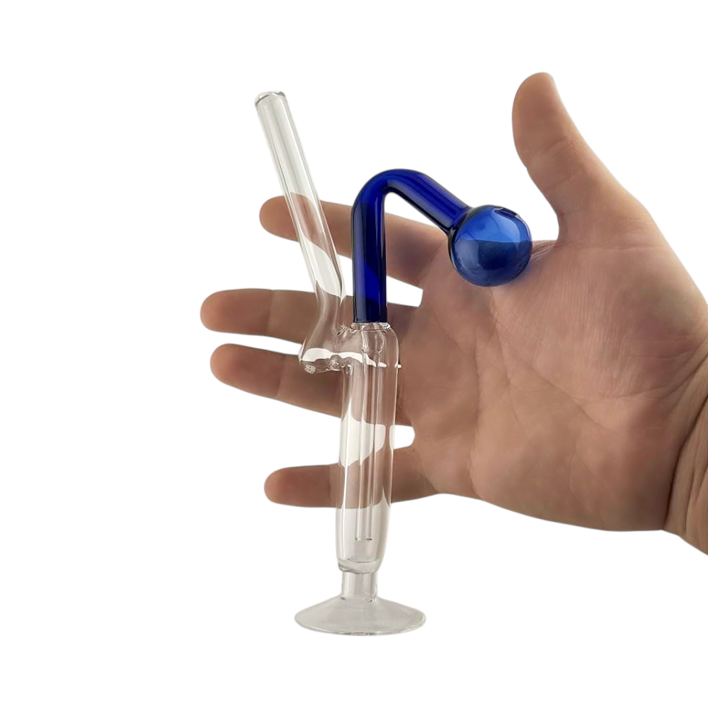 Tall L Oil Burner Bubbler-Blue