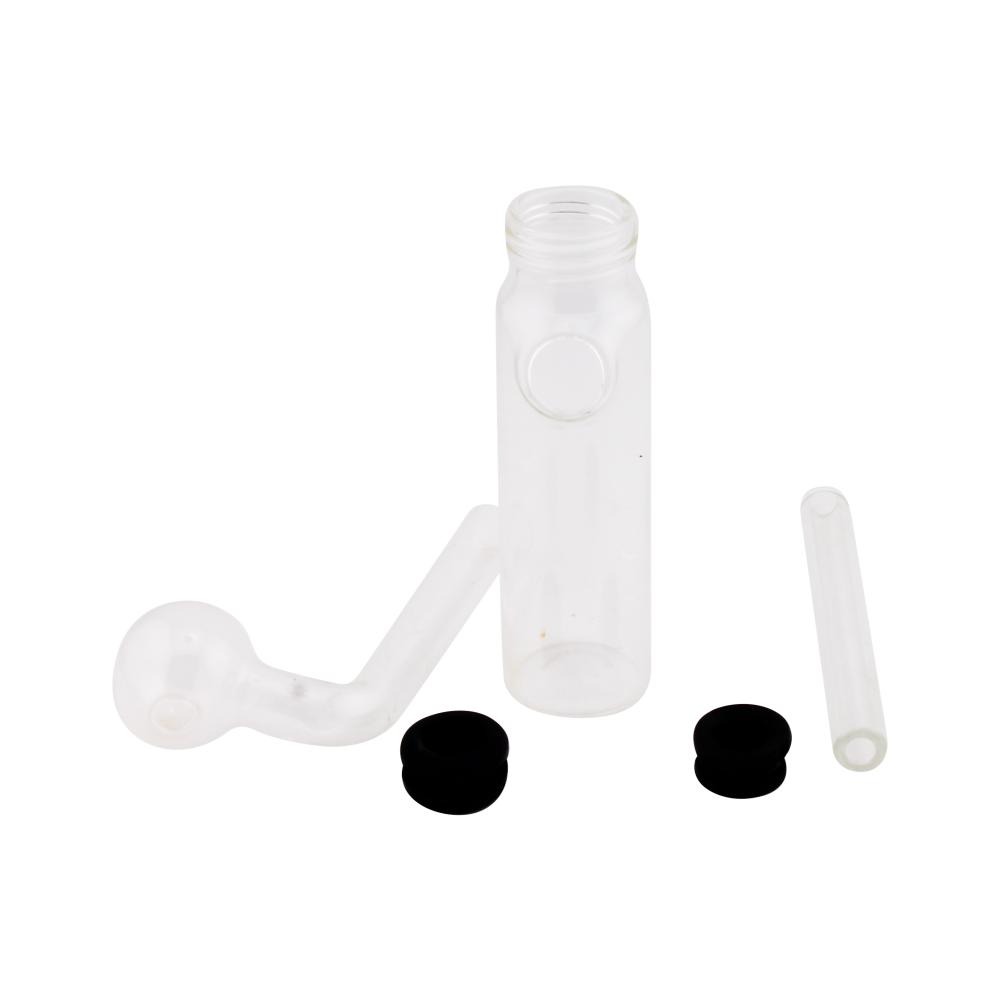 Tall Thick Pyrex Glass Oil Burner Bubbler-Clear