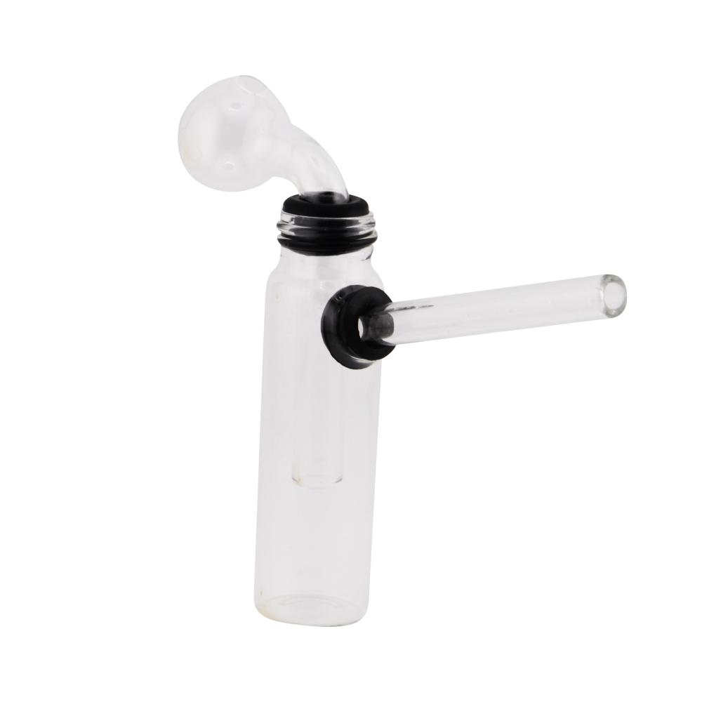 Tall Thick Pyrex Glass Oil Burner Bubbler-Clear