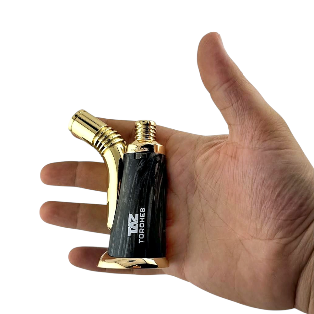 TAZ T Torch Lighter Single Flame-Black and Gold