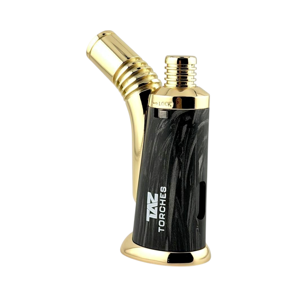 TAZ T Torch Lighter Single Flame-Black and Gold