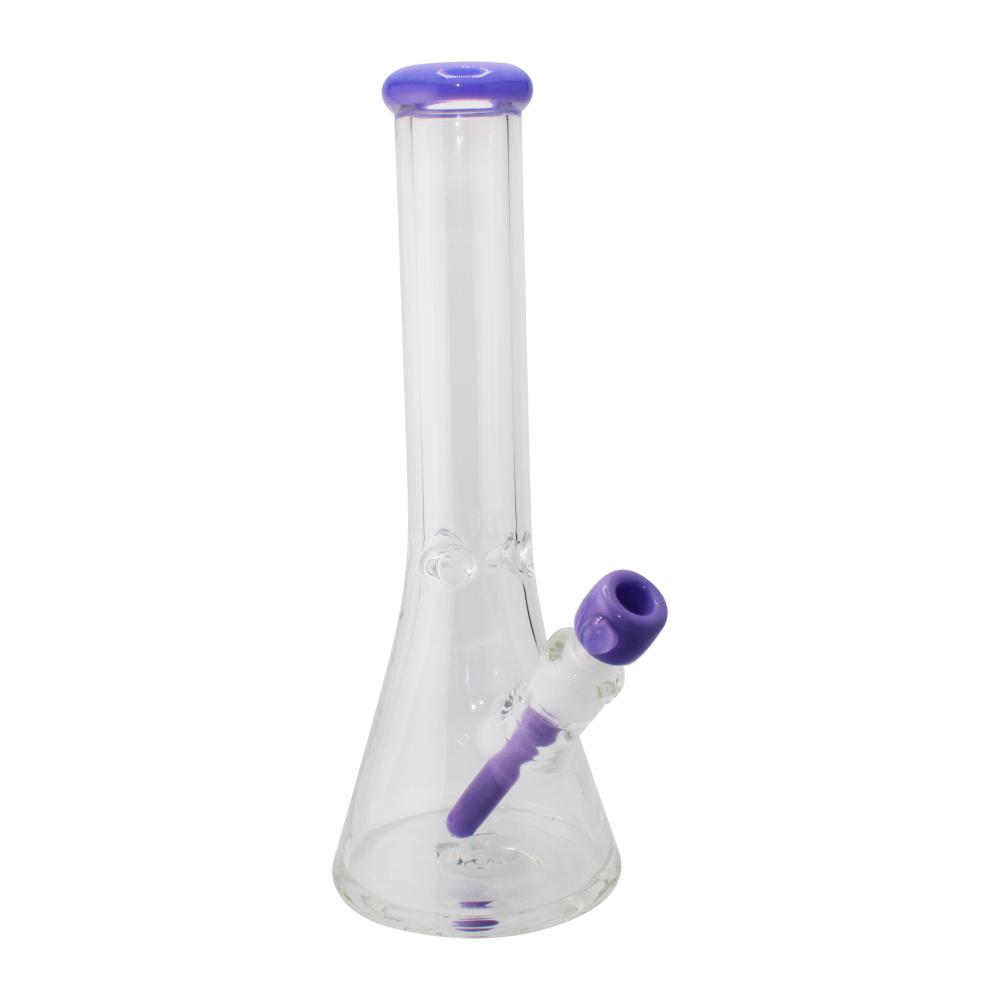 Teal Accent Beaker Water Pipe-Purple
