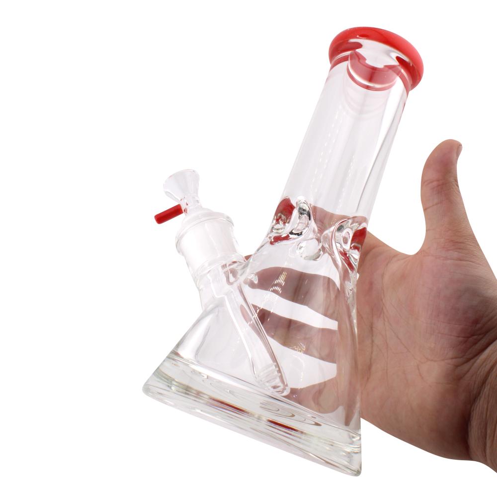 Teal Beaker Water Pipe-Red