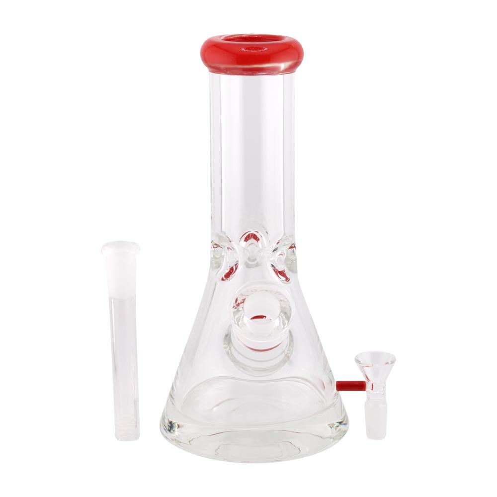 Teal Beaker Water Pipe-Red