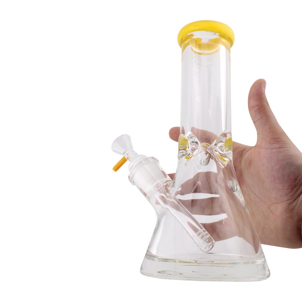 Teal Beaker Water Pipe-Yellow