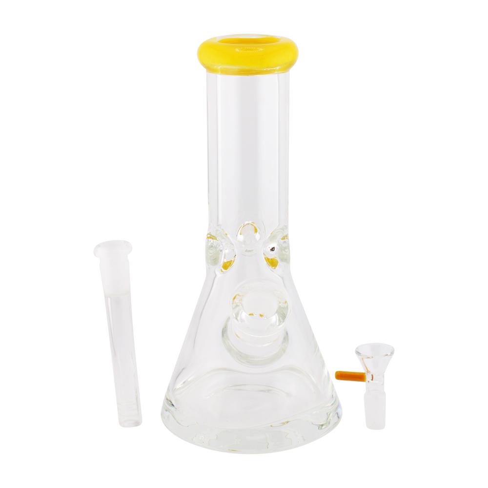 Teal Beaker Water Pipe-Yellow