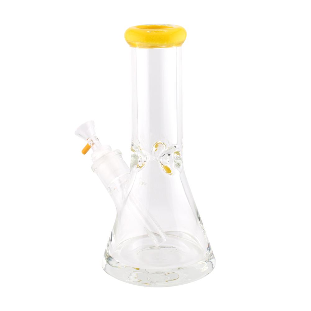 Teal Beaker Water Pipe-Yellow