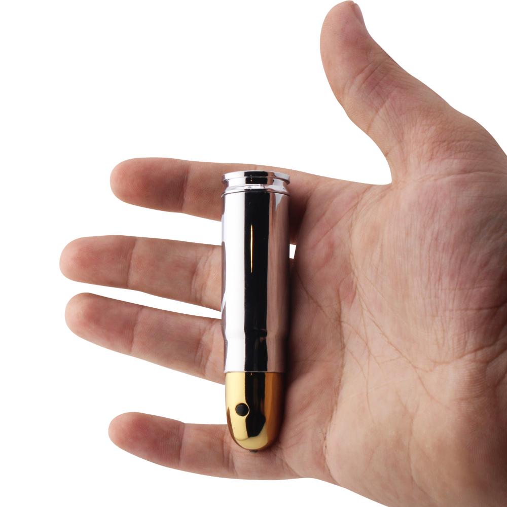 Techno Bullet Single Flame Torch Lighter-Silver
