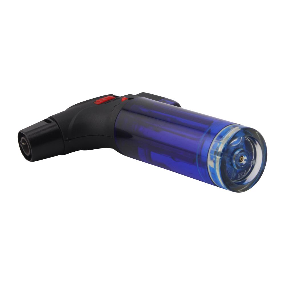 Techno Medium Clear Single Flame Torch Lighter-Blue