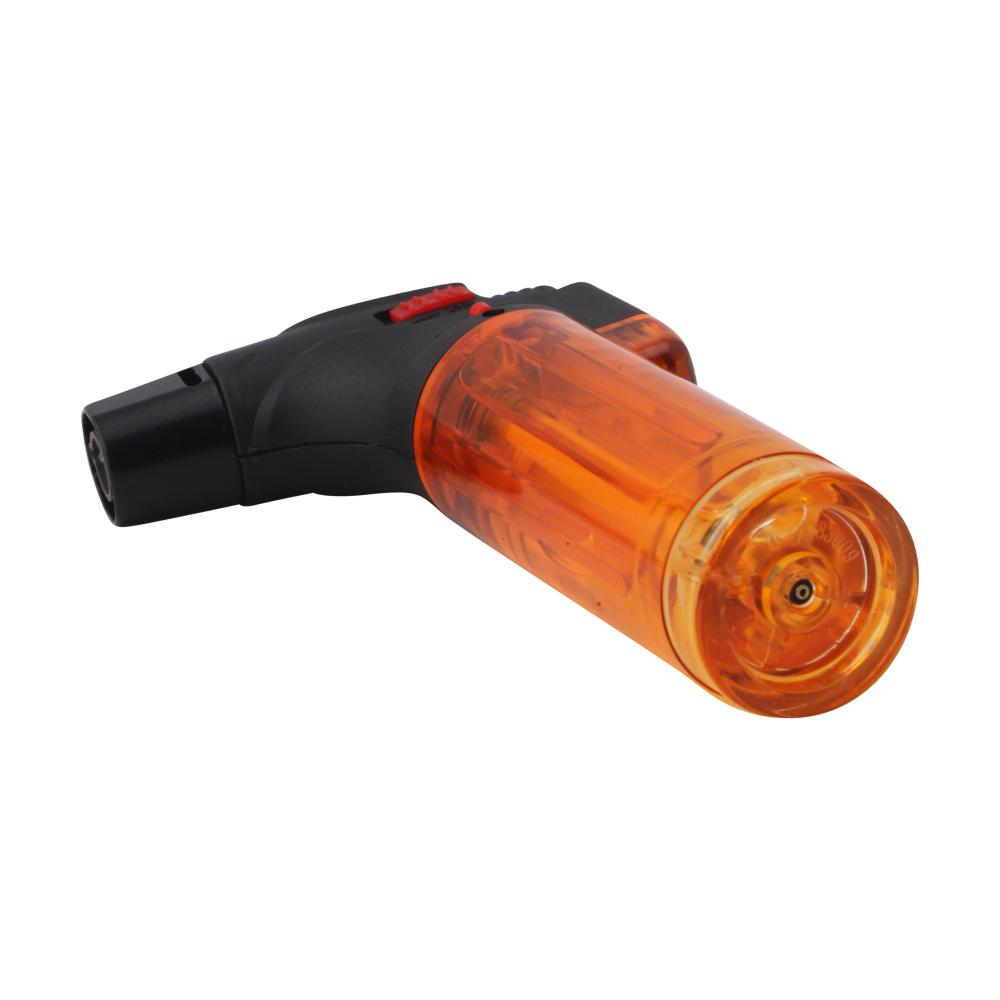 Techno Medium Clear Single Flame Torch Lighter-Orange