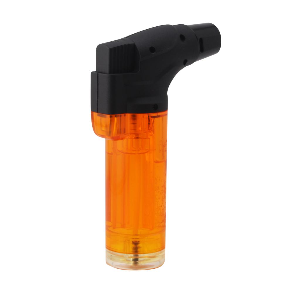 Techno Medium Clear Single Flame Torch Lighter-Orange