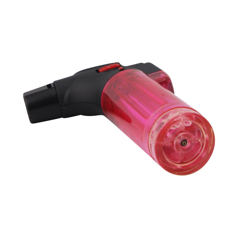 Techno Medium Clear Single Flame Torch Lighter-Pink