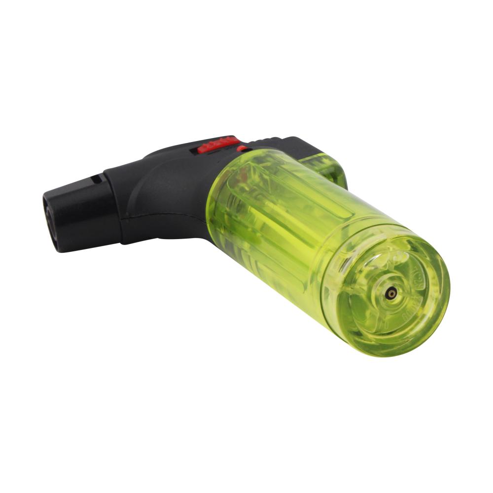 Techno Medium Clear Single Flame Torch Lighter-Yellow