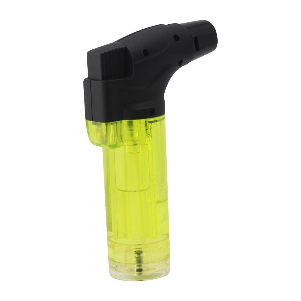 Techno Medium Clear Single Flame Torch Lighter-Yellow