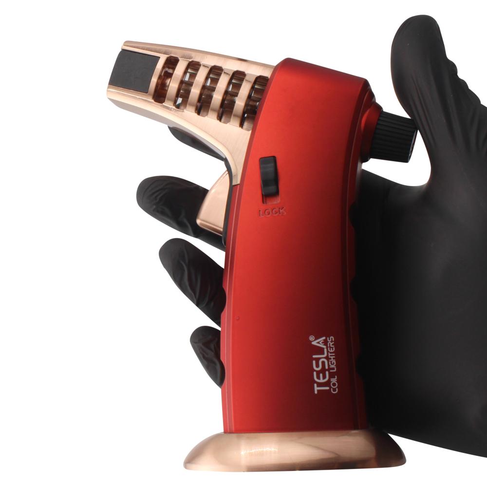 Tesla Elite Single Jet Torch Lighter-Red