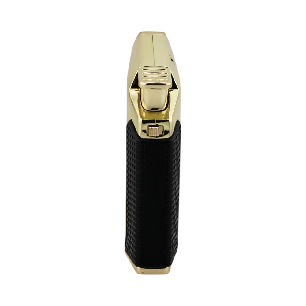 Tesla Mini Metal Single Flame Torch Lighter-Gold and Black