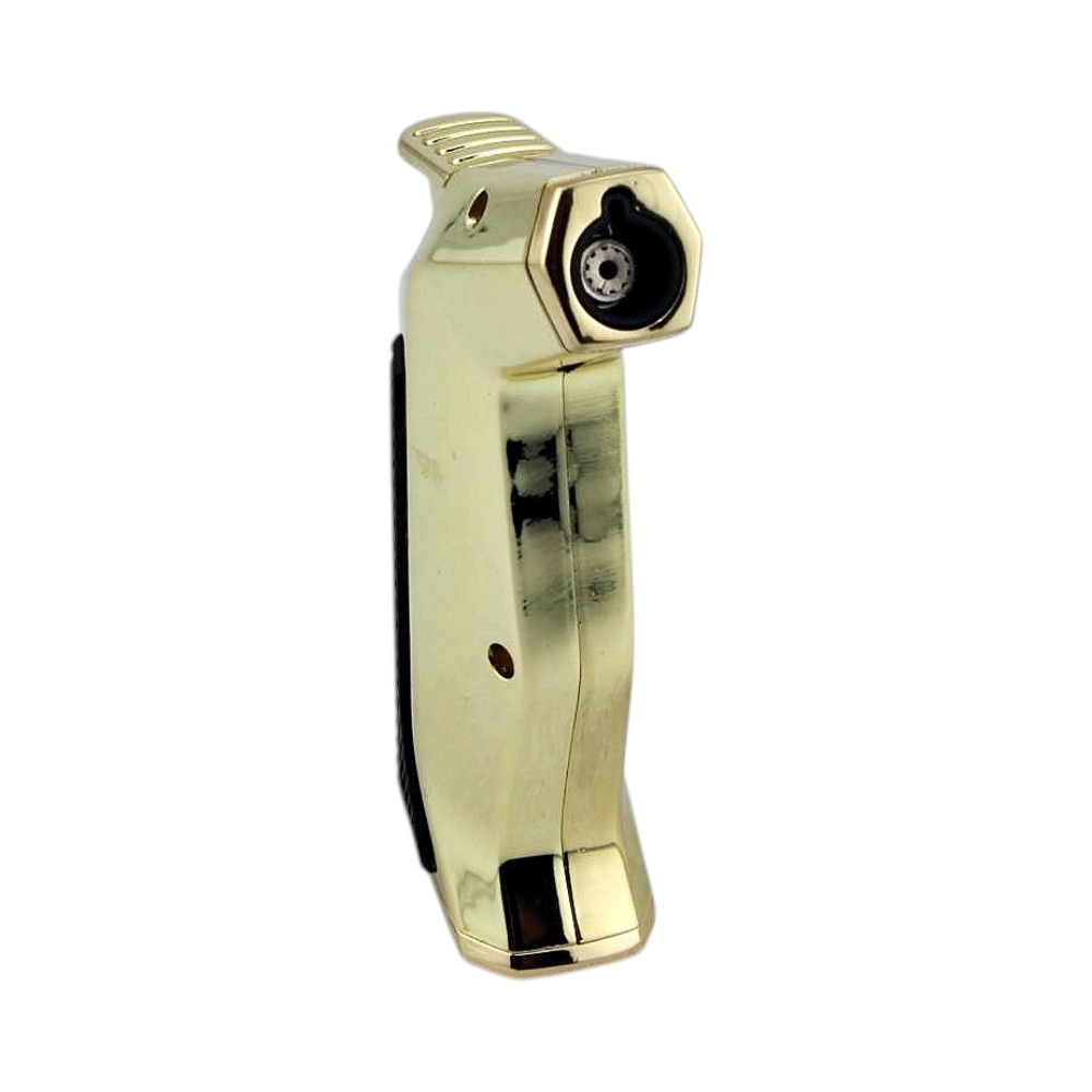 Tesla Mini Metal Single Flame Torch Lighter-Gold and Black