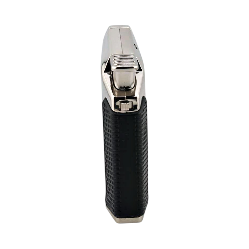 Tesla Mini Metal Single Flame Torch Lighter-Silver and Black