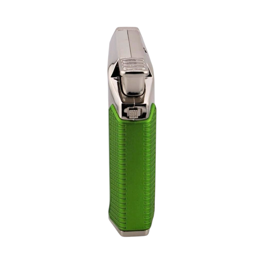 Tesla Mini Metal Single Flame Torch Lighter-Silver and Green