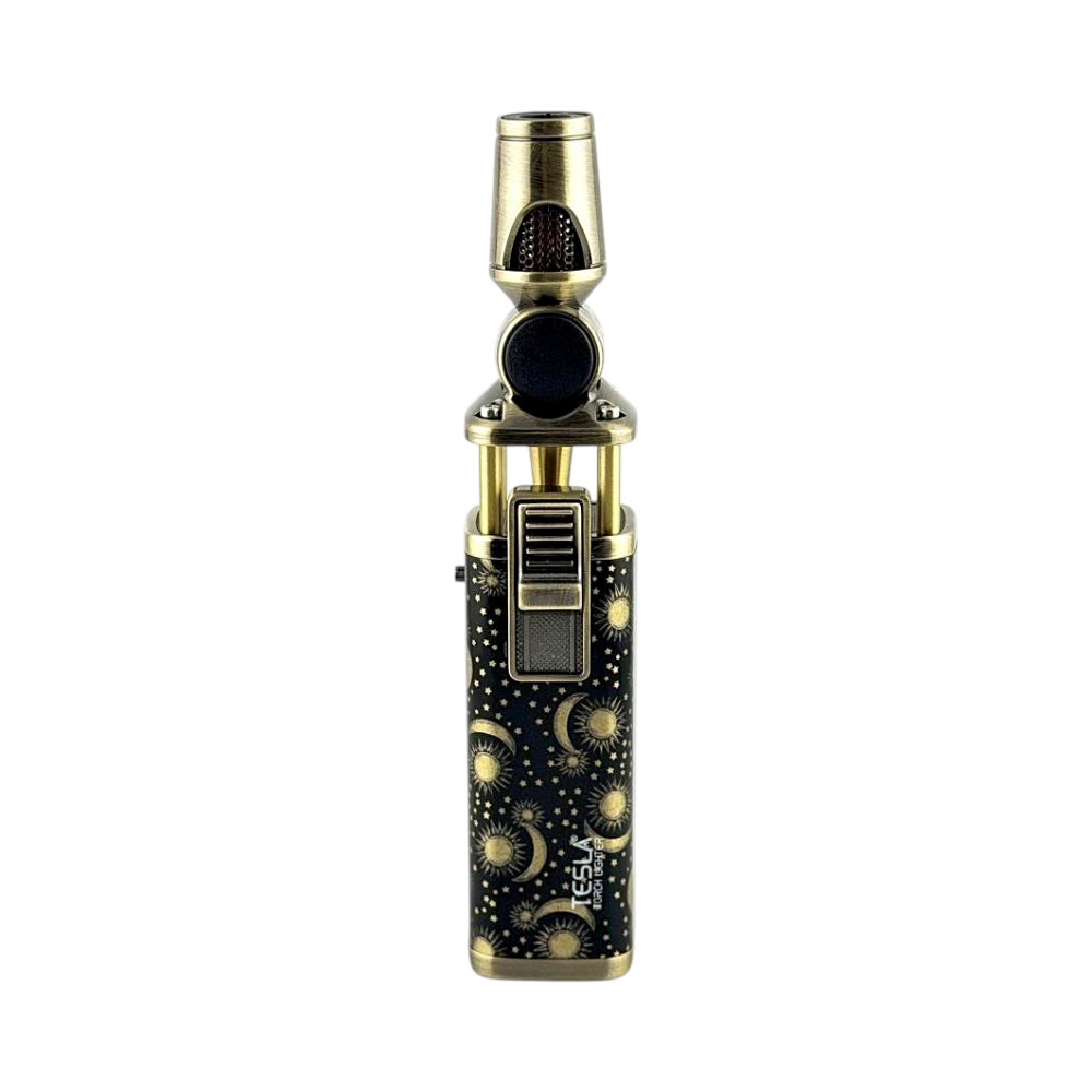 Tesla Platinum Design Torch Lighter Single-Black