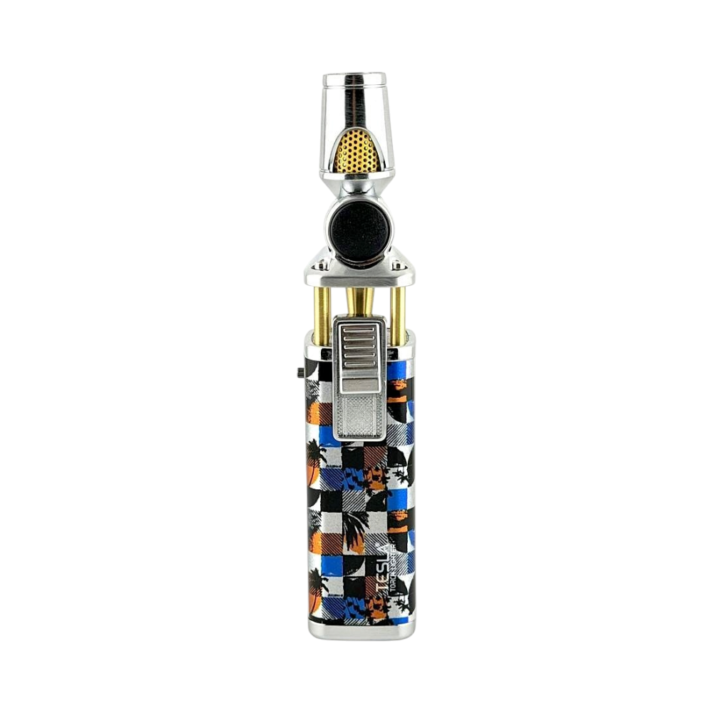 Tesla Platinum Design Torch Lighter Single-Blue Mix