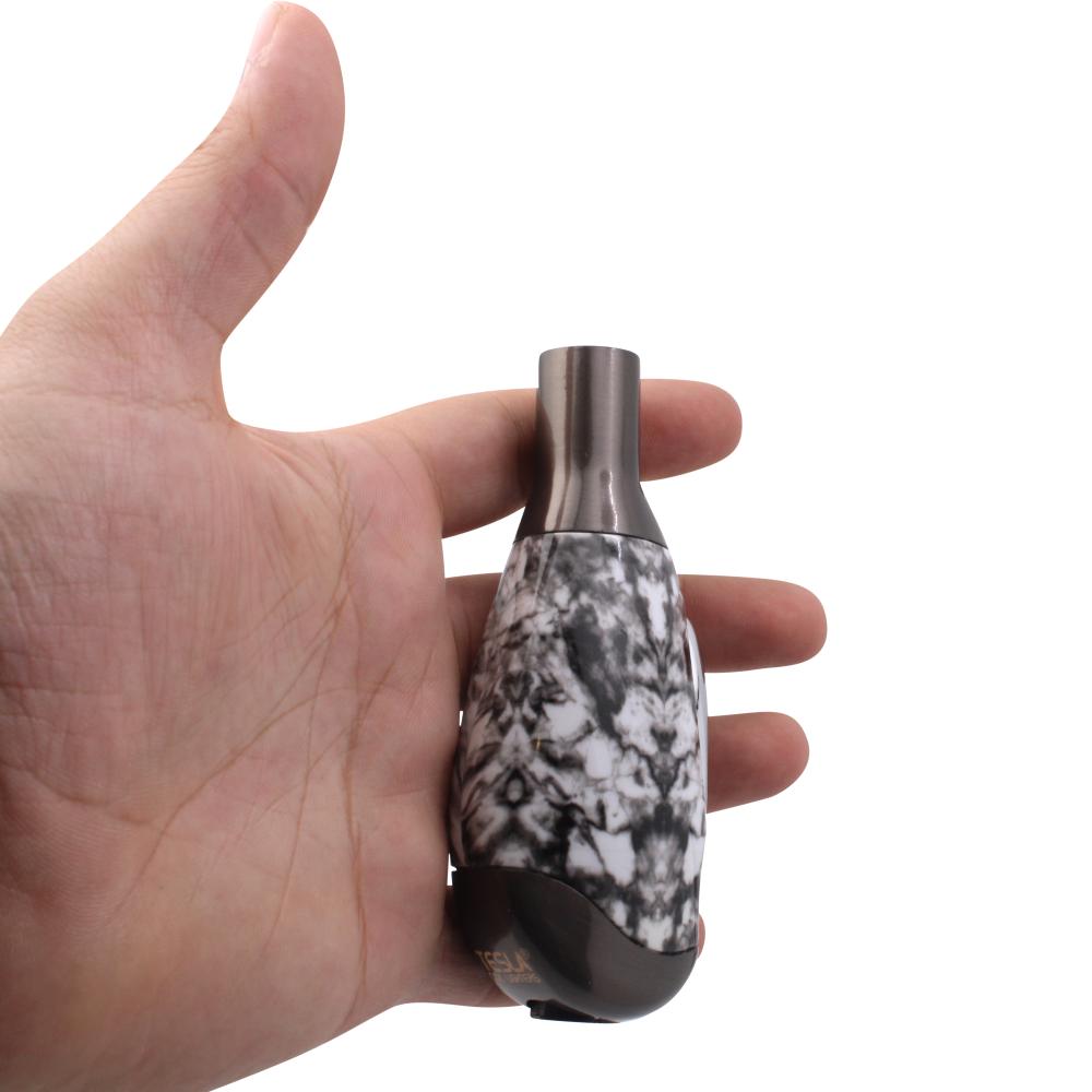 Tesla Small Marble Design Torch Single Flame-Black