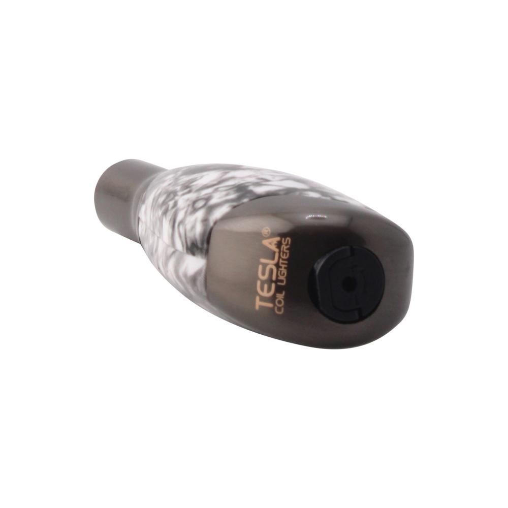 Tesla Small Marble Design Torch Single Flame-Black