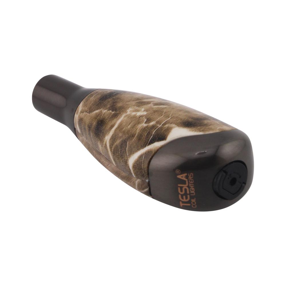 Tesla Small Marble Design Torch Single Flame-Brown