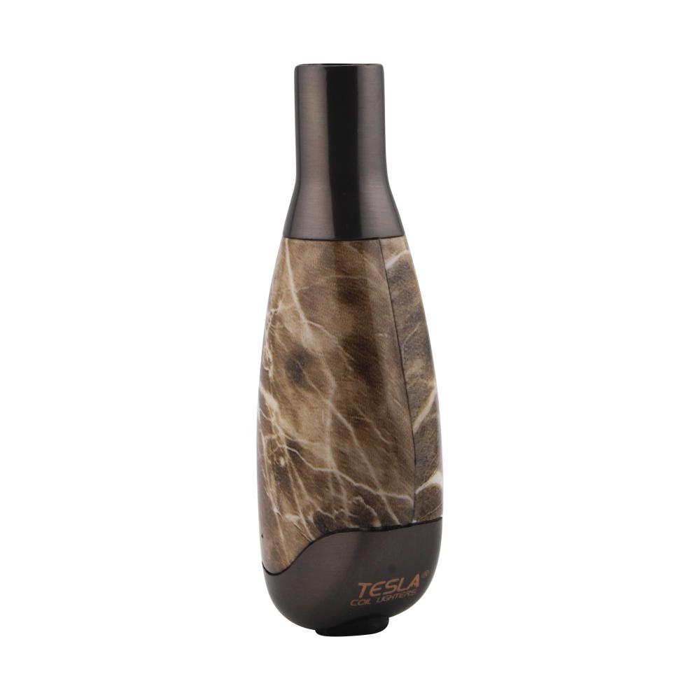 Tesla Small Marble Design Torch Single Flame-Brown